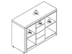 Mesa extensível com tampo giratório de 360° em MDF lacado branco - PAVELO