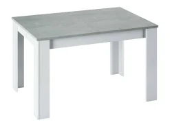 Mesa extensível Dalice, Consola extensível para sala de jantar, Mesa de cozinha de abertura com extensão, 140/190x90h78 cm, Cimento e Branco