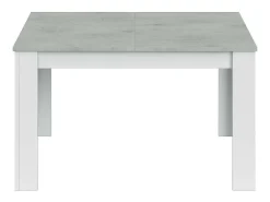 Mesa extensível Dalice, Consola extensível para sala de jantar, Mesa de cozinha de abertura com extensão, 140/190x90h78 cm, Cimento e Branco