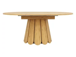 Mesa extensível de 118-158 x 118 cm para 6 pessoas - Cor natural clara