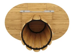 Mesa extensível de 118-158 x 118 cm para 6 pessoas - Cor natural clara