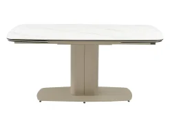 Mesa extensível em cerâmica e metal efeito mármore branco - CARIOULA de MORABITO