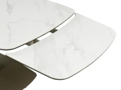 Mesa extensível em cerâmica e metal efeito mármore branco - CARIOULA de MORABITO