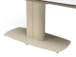 Mesa extensível em cerâmica e metal efeito mármore branco - CARIOULA de MORABITO