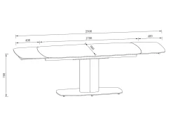 Mesa extensível em cerâmica e metal efeito mármore branco - CARIOULA de MORABITO