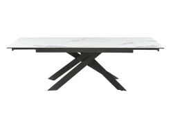 Mesa extensível em cerâmica e metal mármore branco e antracite - COREMA de MORABITO