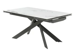 Mesa extensível em cerâmica e metal mármore branco e antracite - COREMA de MORABITO