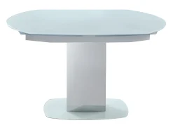 Mesa extensível TALICIA - Vidro temperado e metal - Branco