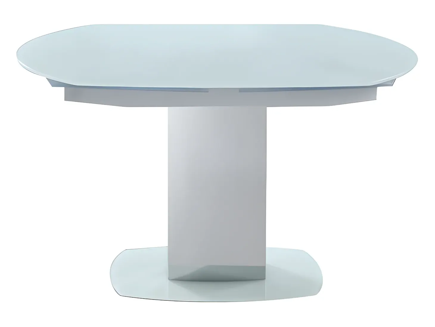 Mesa extensível TALICIA - Vidro temperado e metal - Branco