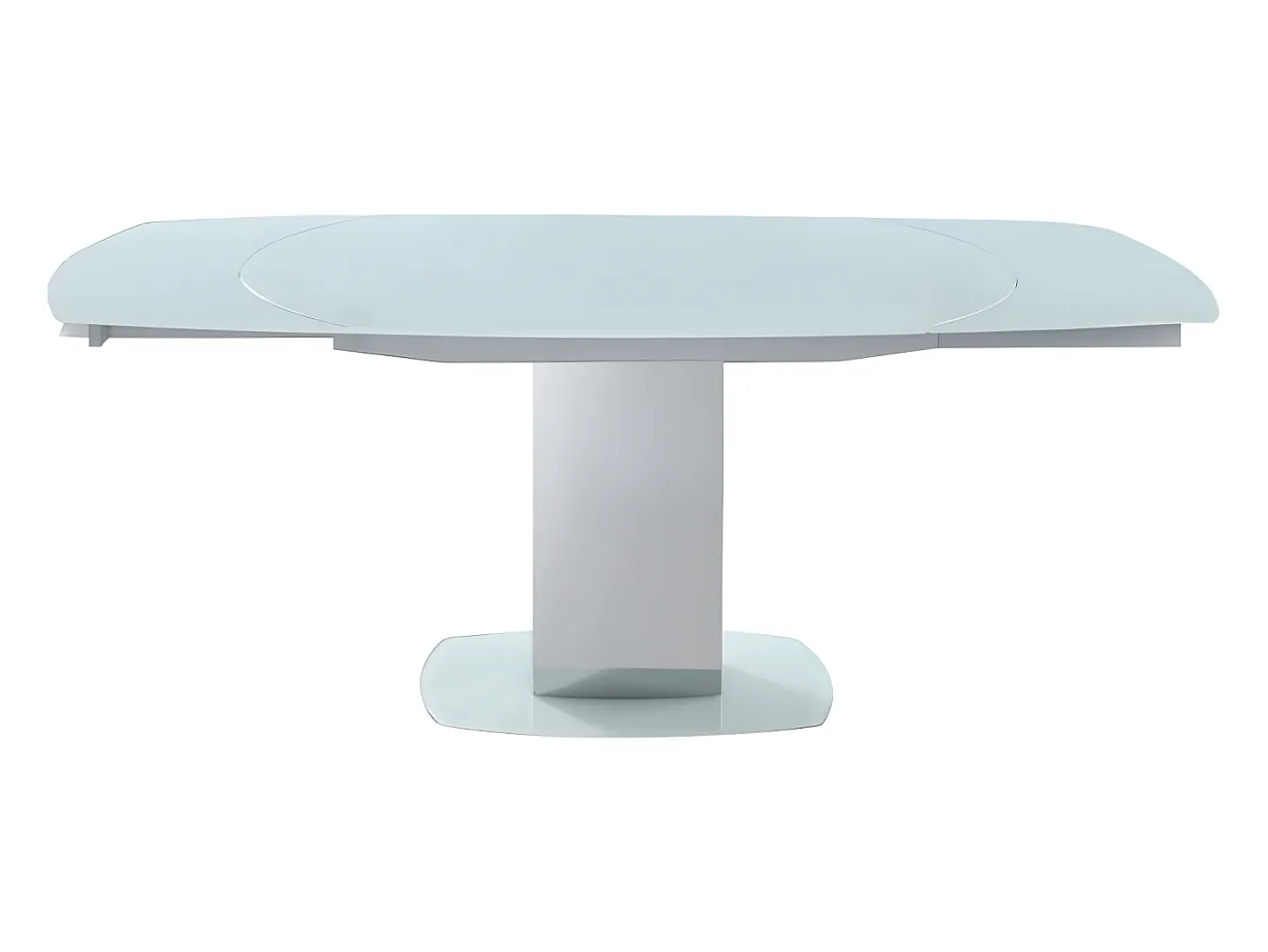 Mesa extensível TALICIA - Vidro temperado e metal - Branco
