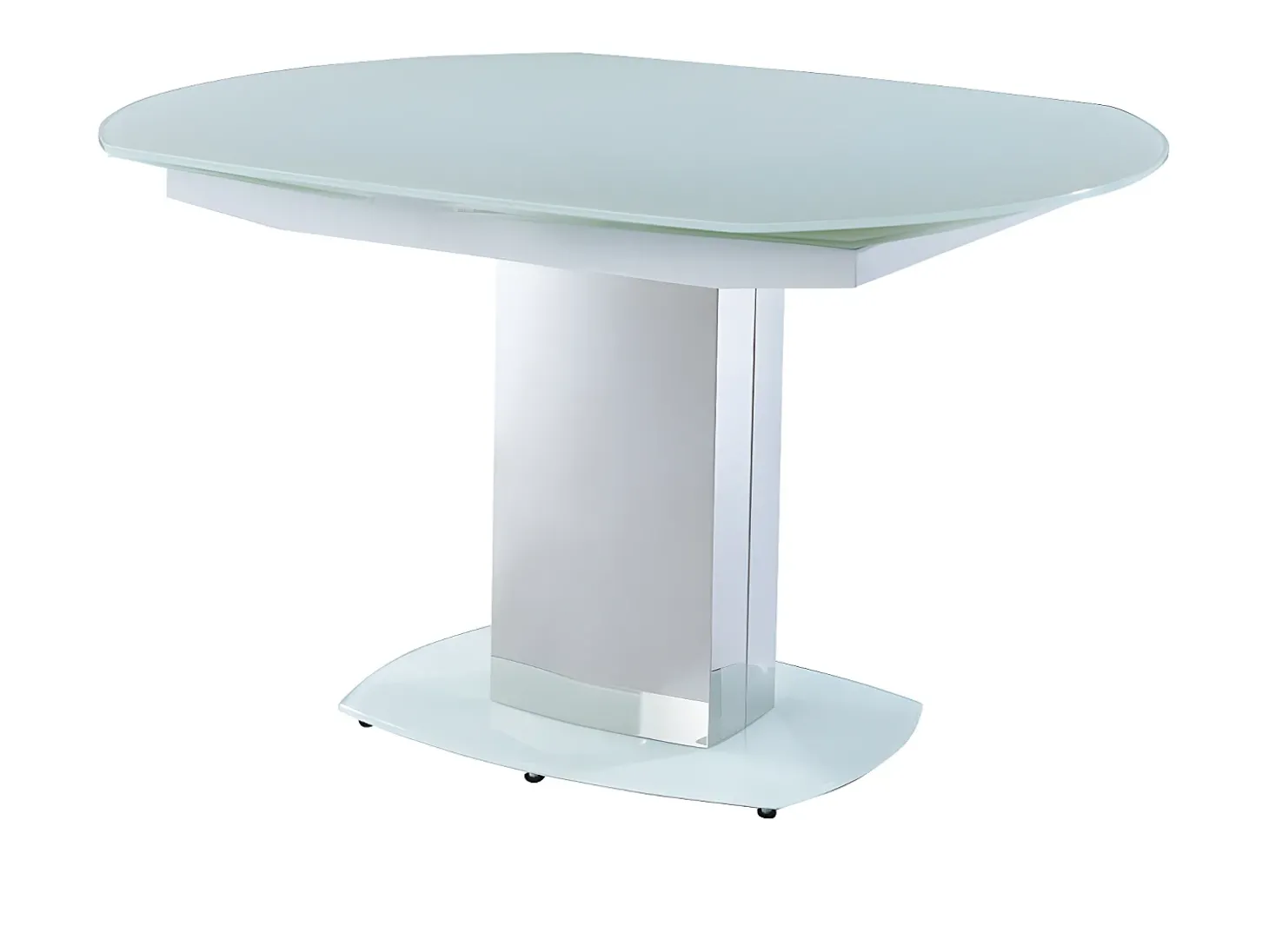 Mesa extensível TALICIA - Vidro temperado e metal - Branco