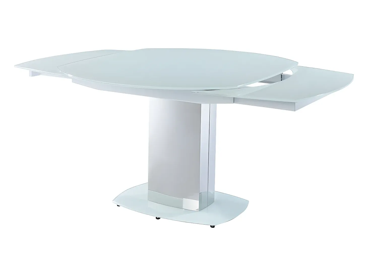 Mesa extensível TALICIA - Vidro temperado e metal - Branco