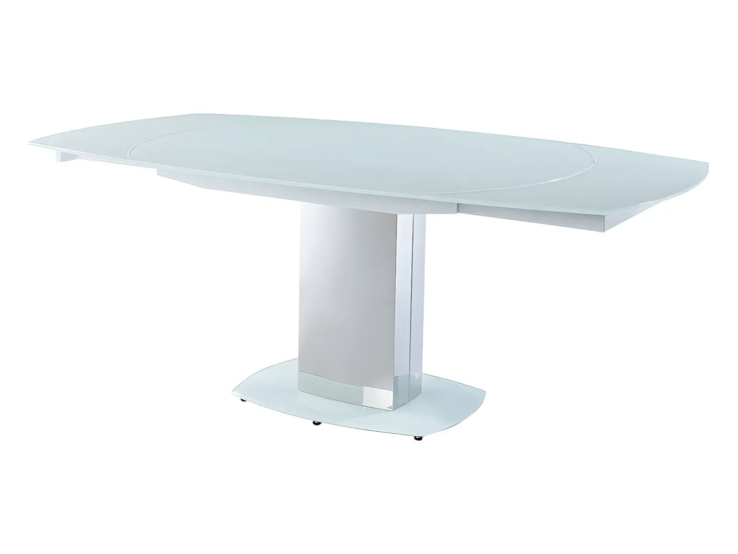 Mesa extensível TALICIA - Vidro temperado e metal - Branco