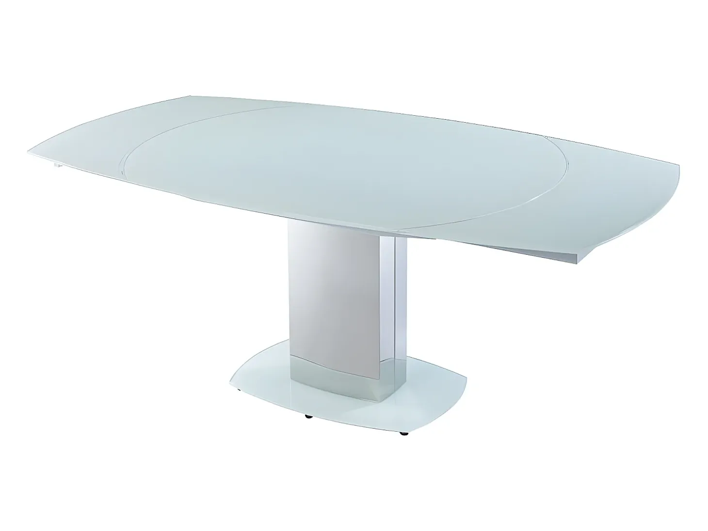 Mesa extensível TALICIA - Vidro temperado e metal - Branco