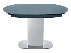 Mesa extensível TALICIA -Vidro temperado e metal -Cinzento