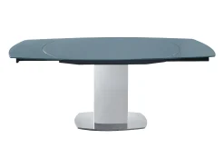 Mesa extensível TALICIA -Vidro temperado e metal -Cinzento