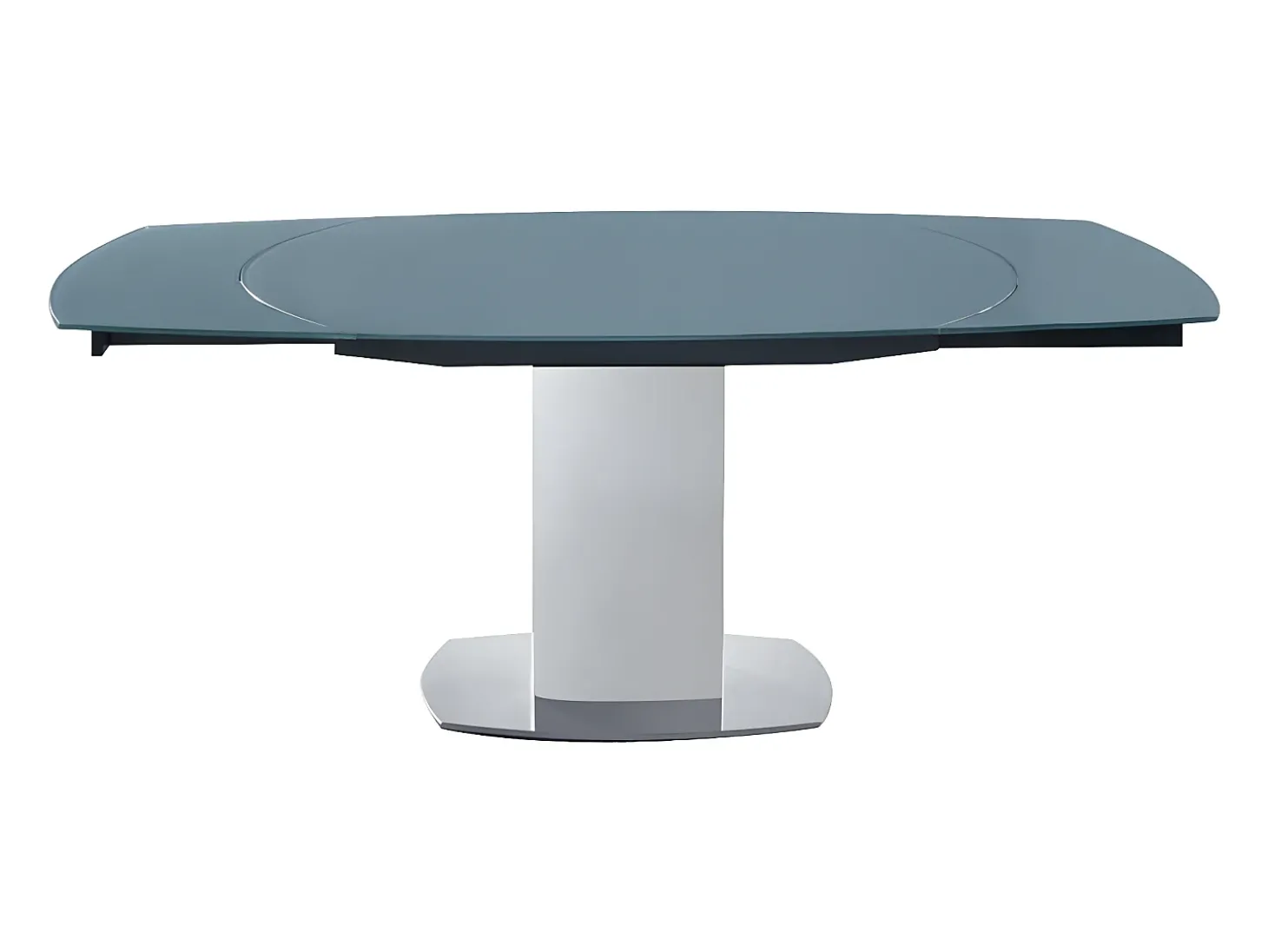 Mesa extensível TALICIA -Vidro temperado e metal -Cinzento