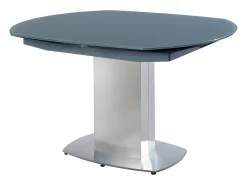 Mesa extensível TALICIA -Vidro temperado e metal -Cinzento