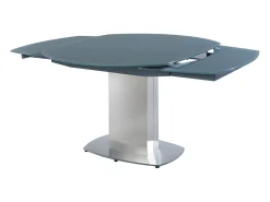 Mesa extensível TALICIA -Vidro temperado e metal -Cinzento