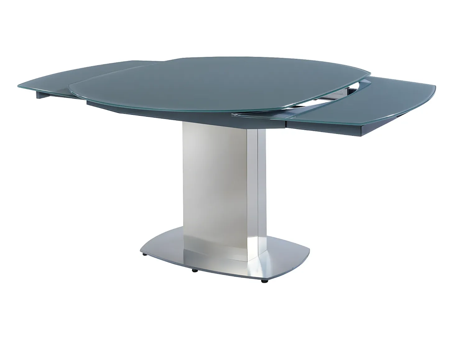 Mesa extensível TALICIA -Vidro temperado e metal -Cinzento