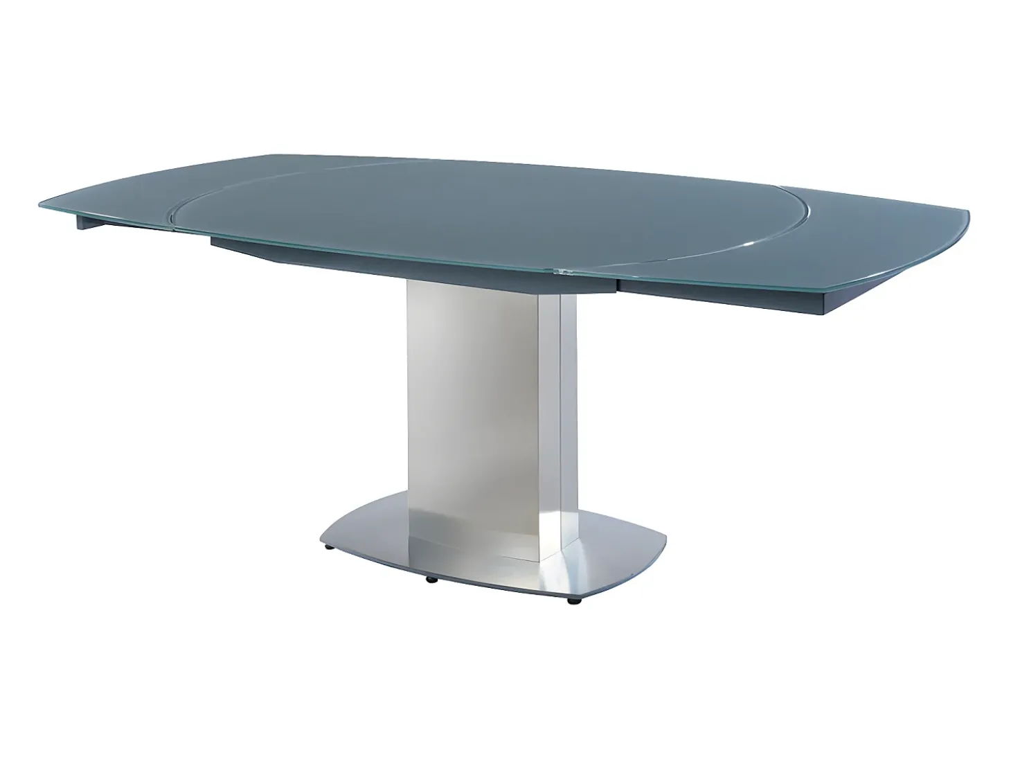 Mesa extensível TALICIA -Vidro temperado e metal -Cinzento