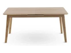 Mesa extensível 160/200x90 pés de hevea com tampo folheado a carvalho