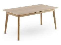Mesa extensível 160/200x90 pés de hevea com tampo folheado a carvalho