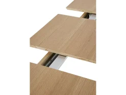 Mesa extensível 160/200x90 pés de hevea com tampo folheado a carvalho