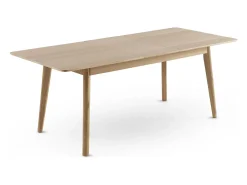 Mesa extensível 160/200x90 pés de hevea com tampo folheado a carvalho