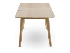 Mesa extensível 160/200x90 pés de hevea com tampo folheado a carvalho