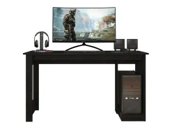Mesa Gamer de Escritório Nero Black Study 136cm