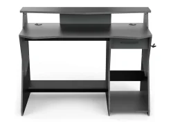 Mesa Gaming Skin Cinza/Preta com Gaveta e Gancho para Capacete 90x124x60 cm