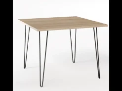 Mesa HAIRPIN 90 x 90 cm para cozinha, sala de estar, sala de jantar Carvalho Sonoma