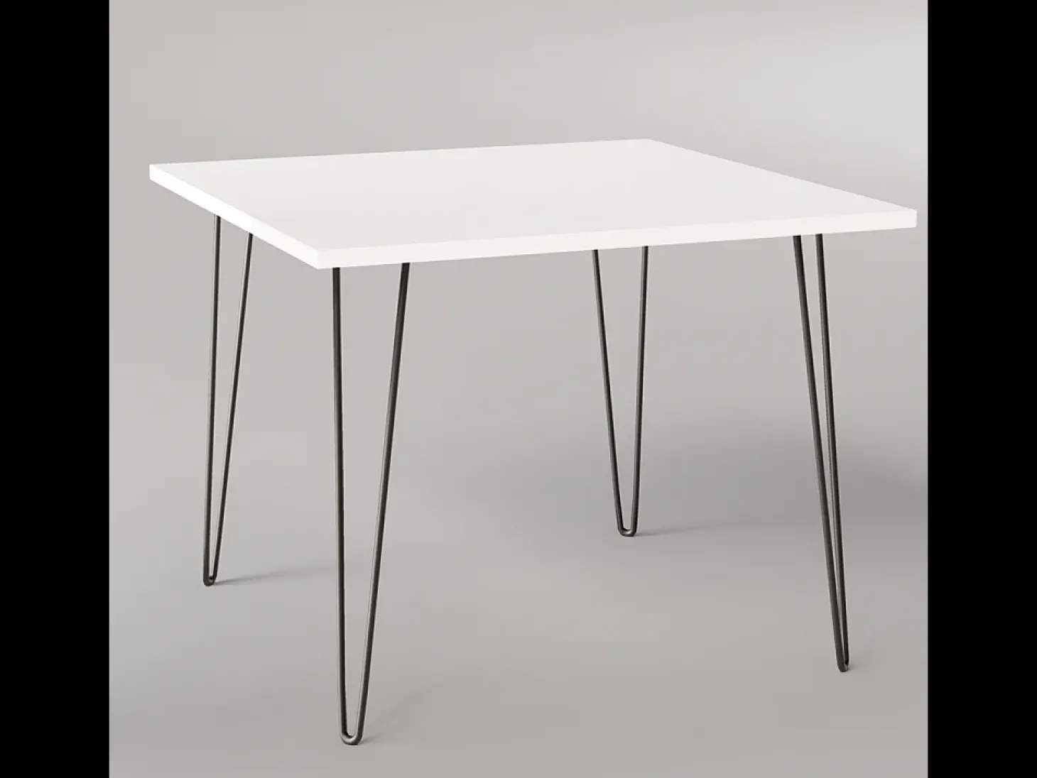 Mesa HAIRPIN 90 x 90 cm para cozinha, sala de estar, sala de jantar Branco