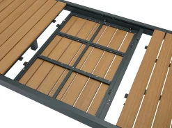 Mesa jantar jardim extensível alu. e polywood C170/230cm natural claro e antracite MACILA