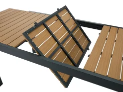 Mesa jantar jardim extensível alu. e polywood C170/230cm natural claro e antracite MACILA