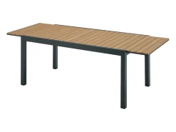 Mesa jantar jardim extensível alu. e polywood C170/230cm natural claro e antracite MACILA