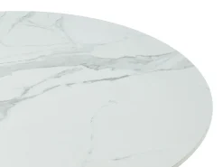 Mesa jantar redonda - Mármore branco, metal dourado NORAH