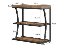 Mesa Lateral Pequena e Estreita, Mesa Decorativa de Metal no Estilo Rural para Sala de Estar, Quarto, Espaços Pequenos, Lado da Cama