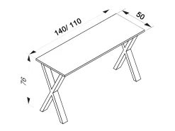 Mesa Lona 0 A. 76 x L. 140 x P. 50 cm
