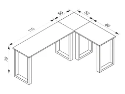 Mesa Lona Branco/branco A. 76 x L. 160 x P. 130 cm