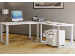 Mesa Lona Branco/branco A. 76 x L. 190 x P. 160 cm