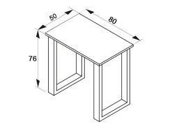 Mesa Lona Branco/faia A. 76 x L. 80 x P. 50 cm