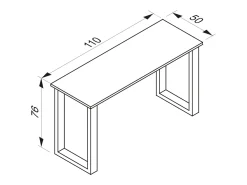Mesa Lona Prata/antracite A. 76 x L. 110 x P. 50 cm