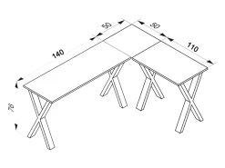 Mesa Lona Prata/branco A. 76 x L. 190 x P. 160 cm