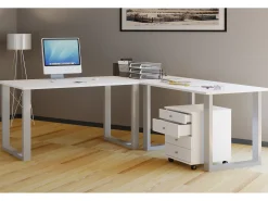 Mesa Lona Prata/branco A. 76 x L. 160 x P. 130 cm