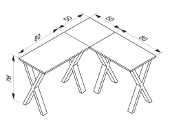 Mesa Lona Prata/carvalho Sonoma A. 76 x L. 130 x P. 130 cm