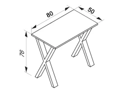 Mesa Lona Prata/carvalho Sonoma A. 76 x L. 80 x P. 50 cm