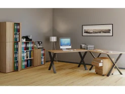 Mesa Lona Preto/carvalho Sonoma A. 76 x L. 160 x P. 130 cm