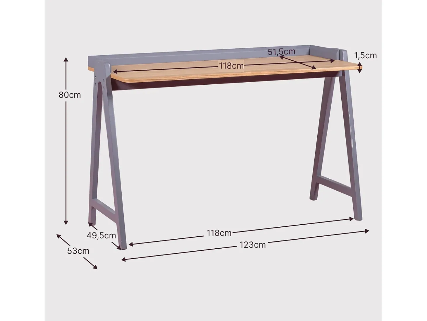 Mesa minimalista de madeira de carvalho - Pop - Branco